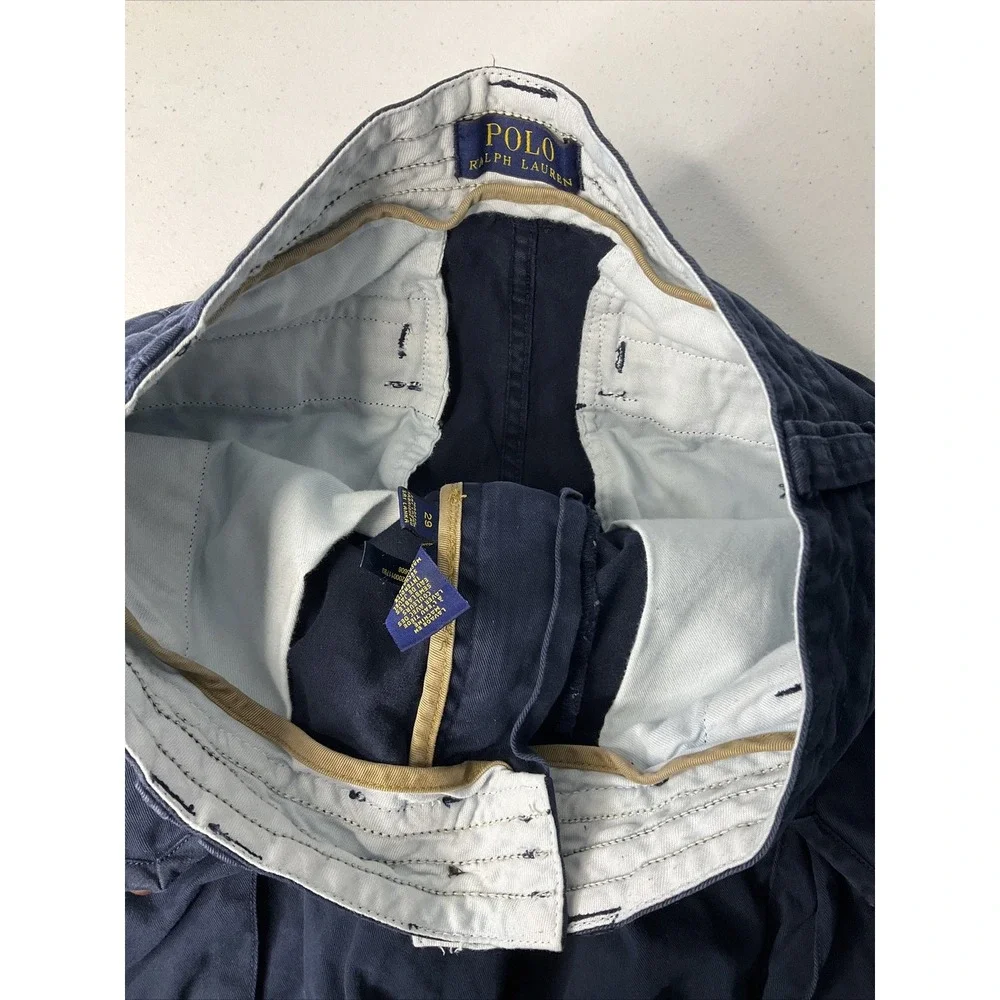 Polo Ralph Lauren Cargo‎ Shorts Heavy Cotton Pockets Navy Men Sz 29 Pony